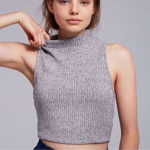 Silence + Noise Marled Lightweight Knit Crop Top S